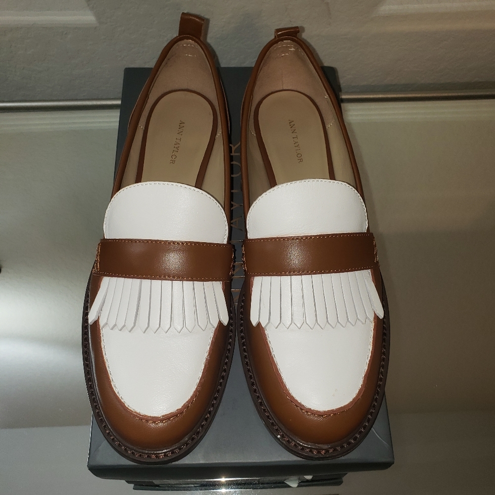 Ann Taylor Color Block Leather Loafers